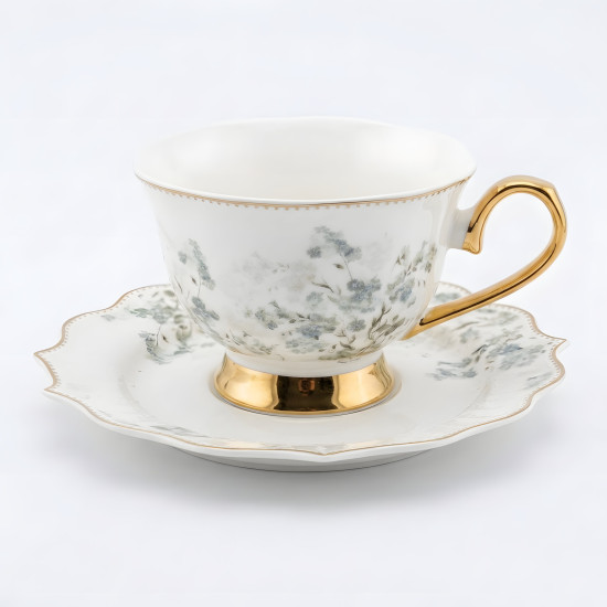 Tea Cup and Saucer Set - 6 Pcs